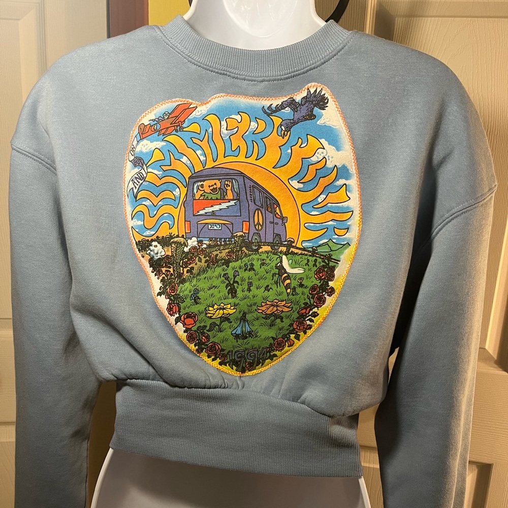 Reworked Greatful Dead Crop Sweatshirt